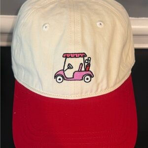 Two-Tone Pink & Red Golf Cart Cap